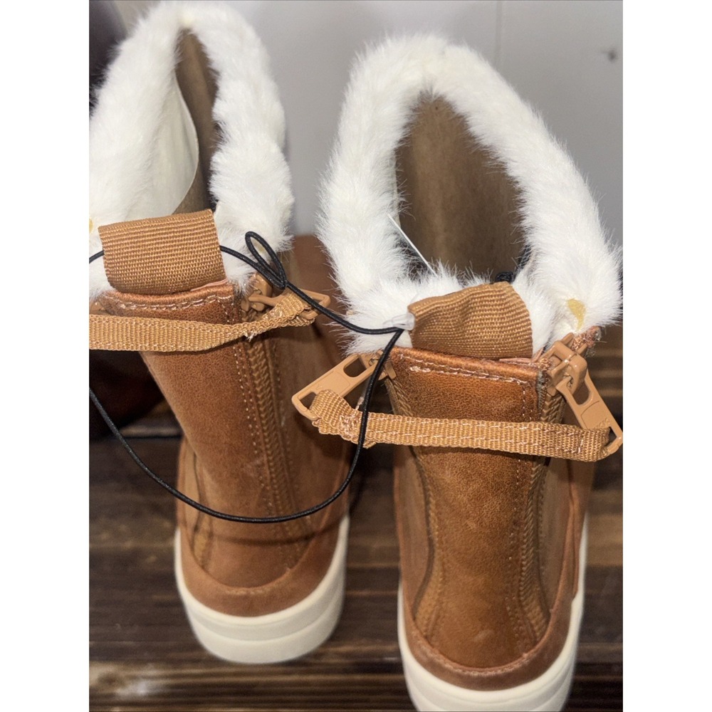 NEW Cat & Jack Warm Winter boots Girls Size 1, faux-suede shearling-style New - Picture 11 of 12